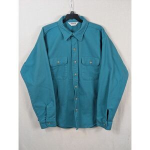 Vintage Five Brothers Flannel Shirt Blue Men's Size Large Neck 16 - 16 1/2